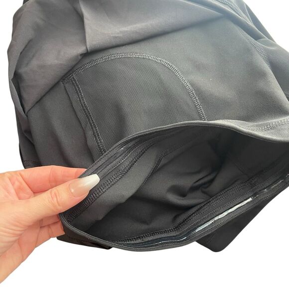 Lucy Activewear Womens Medium Skort Hidden Thigh Pocket Black Solid Workout - Picture 5 of 10